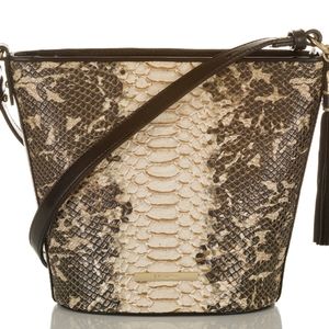 Brahmin Mini Quinn Espresso Mist Snake Crossbody